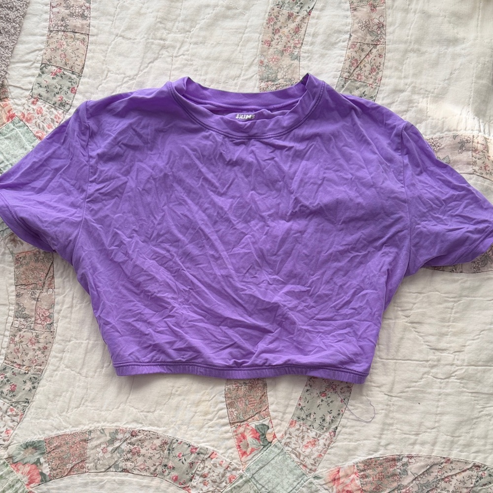 SKIMS Lavender Crop Tee